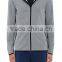 light grey tech-jersey zip-front Damenn hoodie styled with black tech-fabric trim