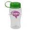 USA Made 18 oz Transparent Sports Bottle With Tethered Lid - BPA/BPS-free, FDA compliant and comes with your logo