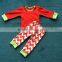 2015 ney style baby christmas pajamas red top and chevron pants YW-184