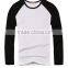 Cheap combination white&black color blank Long sleeve t shirt