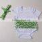 Hot sale printed summer newborn baby rompers with headband