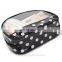 Promotional Cheap Black Fashion Dots Pattern Travel PVC Cosmetic Bag