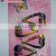 Cheap Wholesale Heart Shaped Matel Fancy Hair Snap Clips Stripe Print Hair Clips