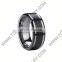 Black tungsten ring blank men's engraved jewelry