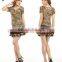 Latest leopard two pcs latin dance costume dress for sale L-7040#