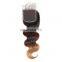 Three tone Ombre T1b/4/27 lace closure 4x4 human hair closure with baby hair silk base best selling