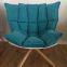 Modern fiberglass shell wood legs living room Muscle chair