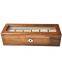 6 Slot Wooden Watch Box PU Leather Display Case Organizer Glass Jewelry Storage box