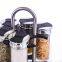 12 Jars Unique Torch-Shaped Glass Spice Jars with Sliding Sift and Pour Tops Spice Rack Set