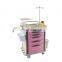 Emergency Trolley Hospital ABS Emergency Crash Cart With Drawers Medical Cart Supplies