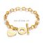 Romantic Creative Chinese Factory, Custom Heart Pendant Rose Gold Plated Chain Bracelet Women Jewelry For Party/