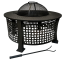Large Metal Cylindrical Charcoal and Wood Burning Chiminea