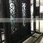 flat top modern villa main metal designs unique scrolls model tempered glass double swing water proof iron exterior front door