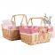 rural wind hand-woven cube wicker garden picnic storage baskets with handle 30x20x15cm