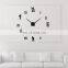 Modern Home Office Room Art Decor Decal removable 3d diy surface metal sticker wall clock