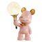 Bedroom Indoor Moon LED Table Lamp Cute Bear Toy Figure Desk Lamp for Living Room