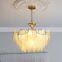 Simple Modern White Cream Pendant Light Living Room Bedroom Dining Glass Feather Chandelier