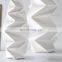 Wholesale Vase Jarrones Decorativos Origami Shapoed Prismatic White Small Ceramic Vase For Korean Decoration Home Decor