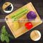 Extra Large Thick Organic Bamboo Cutting Board Butcher Block With 3 Built-In Compartments Juice Grooves Knife Sharpener