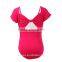 Bowknot Back Spandex Red Kids Ballet Leotards