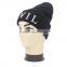 2016 High Quality 100 acrylic knit plain beanie with 3d letter