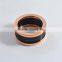 Rose gold ring napkin rings women black ceramic rings stainless steel