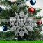 12 GOLD GLITTER SNOWFLAKE CHRISTMAS TREE BAUBLES DECORATIONS