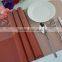 2015 New Arrival light color red with leige Placemat Fashion Adiabatic PVC Strip Weave Table Mat