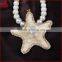 Natural starfish pendant with zircon pave on edge with pearl rhinestone jewelry