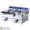 Counter top rectangular 2 tank 2 basket electric deep fryer machine with oil faucet and CE certificate (SY-TF213V SUNRRY)