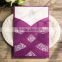 Elegant & glamorous purple laser cut wedding invitations with silk hot stamping