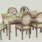 home furniture solid oak handle carved classic round back wooden side chair (CH-211-1-OAK)