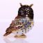 2016 hot selling enamel owl pewter jewelry box