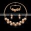 Wholesale New Design Fashion Steel Necklaces Women Luxury Statement Diamond Jewelry Suit SKJT0520