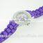 fashion high quality colorful silicon strap diamond quartz watch