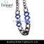 2014 fashion jewelry gun black and blue chunky chains choker necklace jewelry in punk style for girl