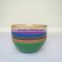 small bamboo bowl, small coiled bamboo bowl, natural inside color outside