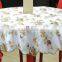 round flower printed Vinyl table cloth with flannel backing,water proof tablecloth