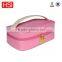 chromatic PU cosmetic bag with double zippers