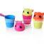 Lovely and safety plastic panda baby Wash Hair Cup and Scoop