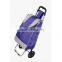 Folding trolley shopping cart with removable bag and detachable wheels, stainless steel luggage cart