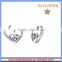 FS FLOWER - Heart With Heart Silver Diamond Inlay Earrings