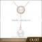 OUXI 2016 korean style top quality gold plated freshwater double fashion pearl necklace 11471