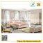 2016 new model modern wooden bedroom set furniture in white high gloss design with wood carving details