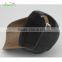 high quality flax fabric six panel baseball cap with brown leather brim blank golf hats