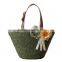 Fancy lady summer straw beach bag with flower,lady straw bag
