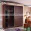 Environmental friendly dark oak wood sliding door bedroom wardrobe