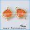 Fashion Gold Silver Plated Carved Framed Glass Pendant Jewelry