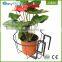 Made in china balck Iron metal wire garden hanging flower pot rack