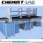 Biology Laboratory Table Lab Furniture Design Steel And Wood Chemical Lab Island Table With PP Sink And Three-way Fauce